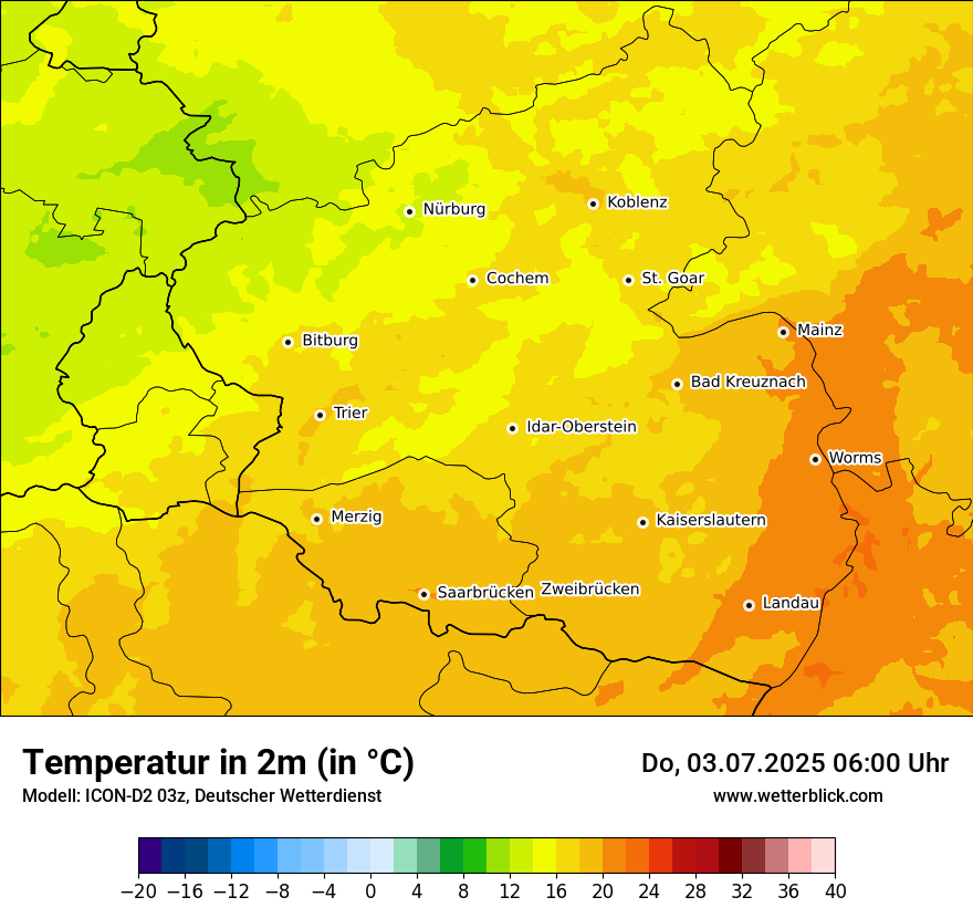 Modellkarten Temperatur
