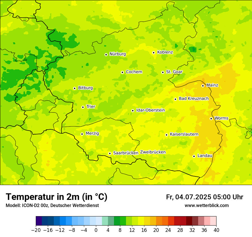 Modellkarten Temperatur