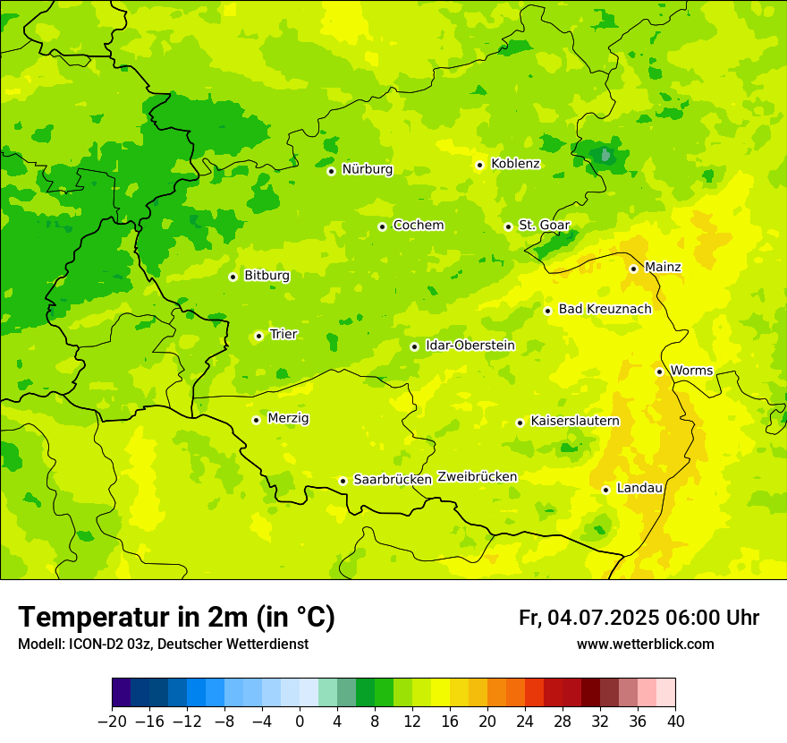 Modellkarten Temperatur