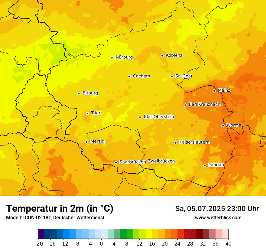 Modellkarten Temperatur