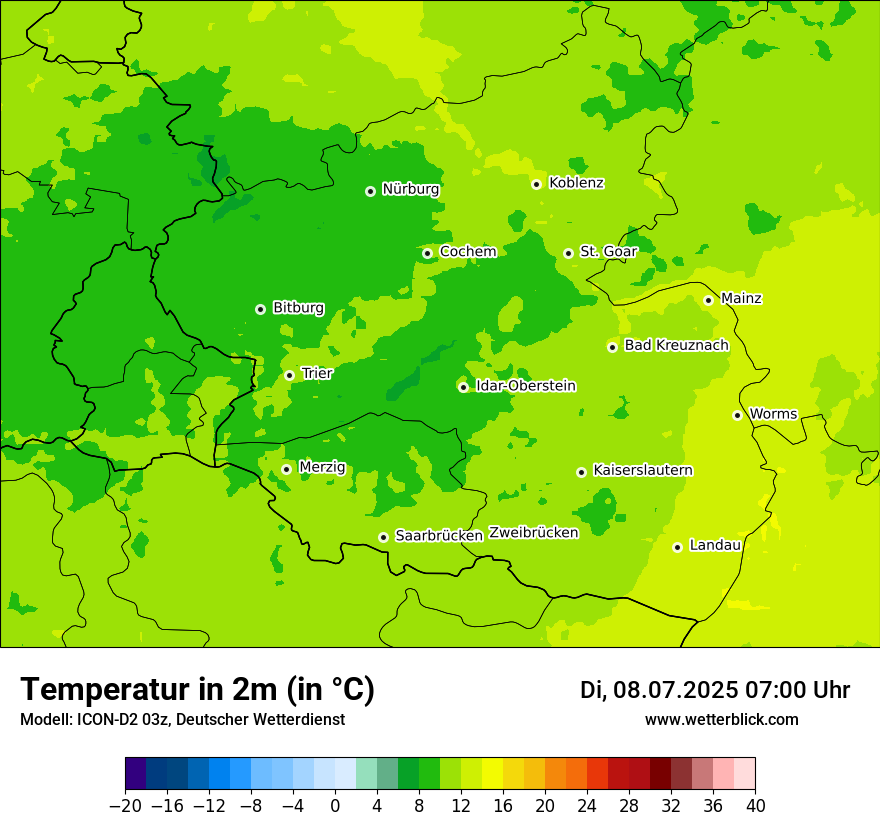 Modellkarten Temperatur