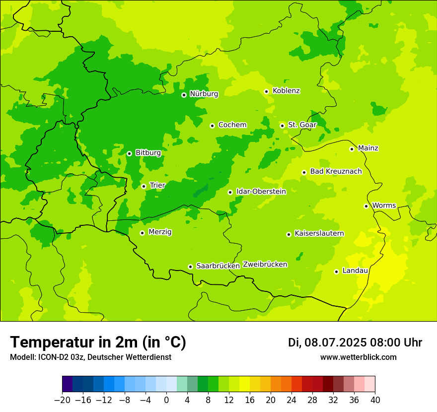 Modellkarten Temperatur