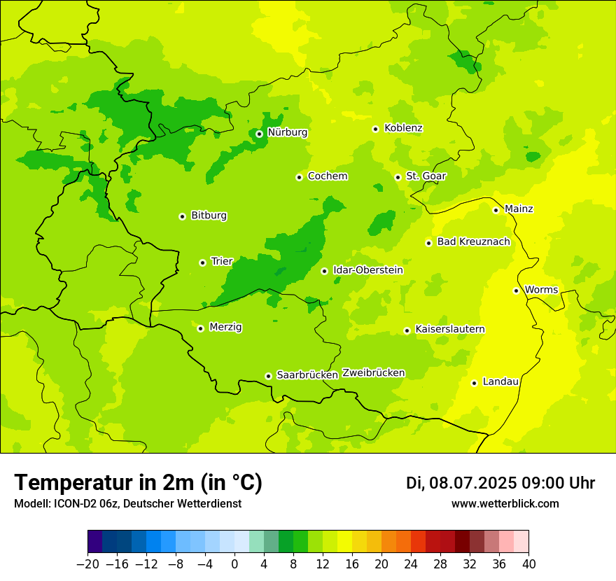 Modellkarten Temperatur