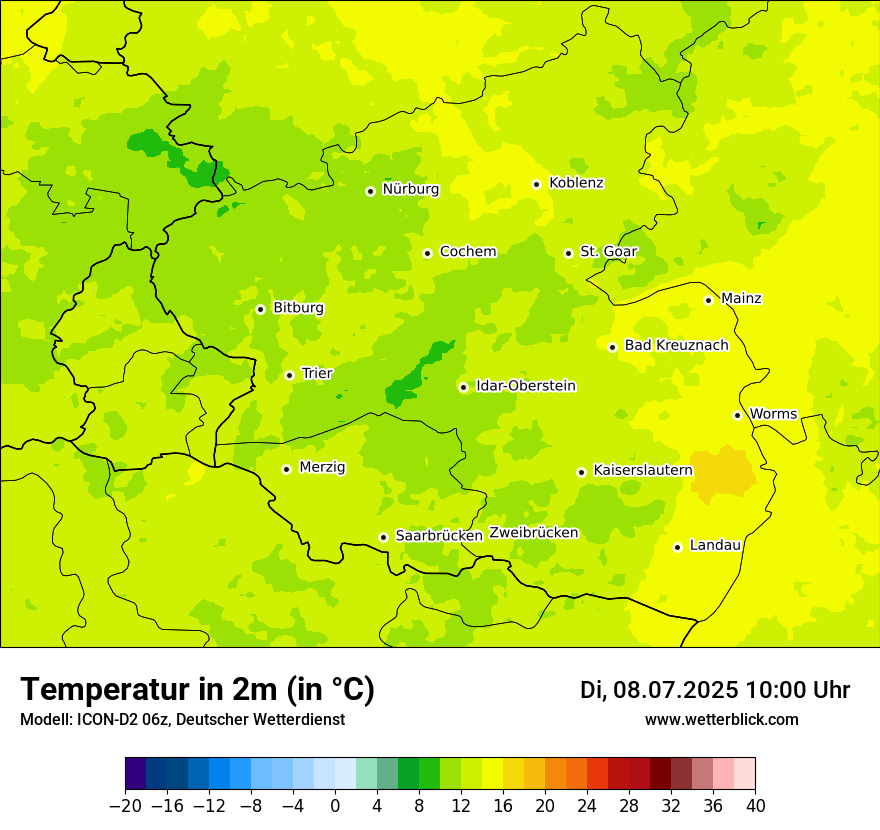 Modellkarten Temperatur