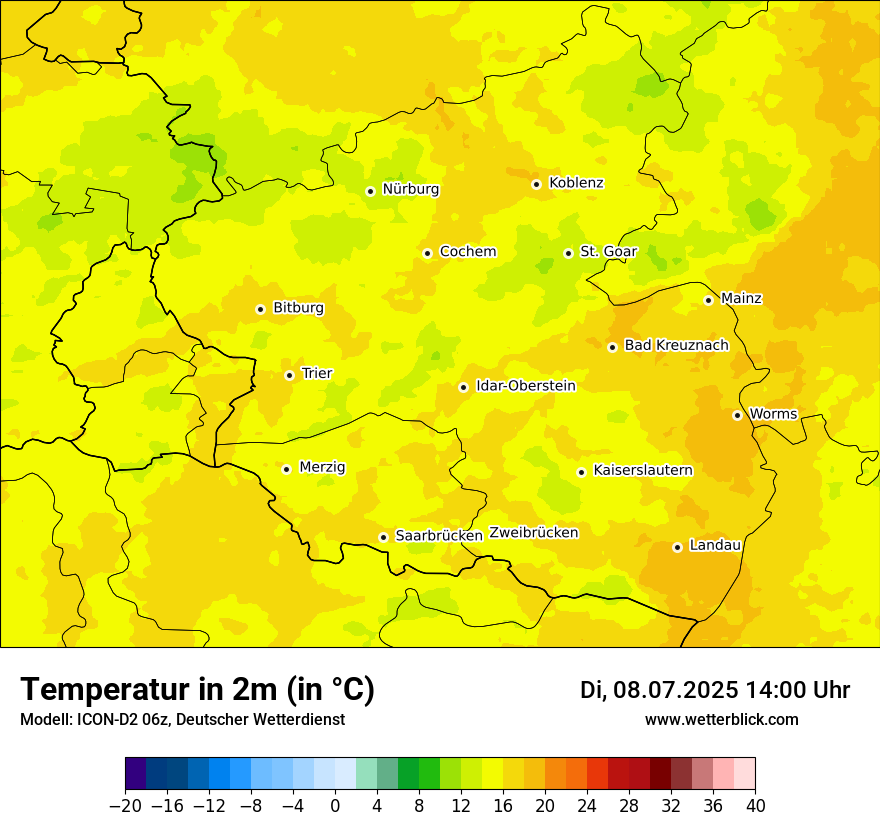 Modellkarten Temperatur