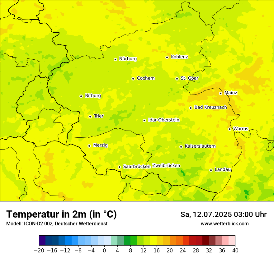 Modellkarten Temperatur