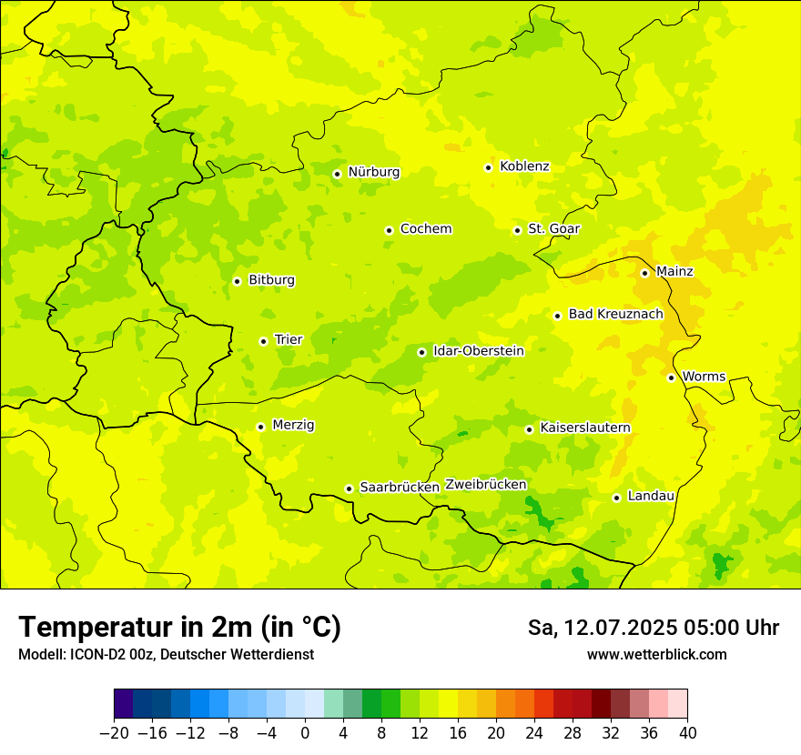 Modellkarten Temperatur