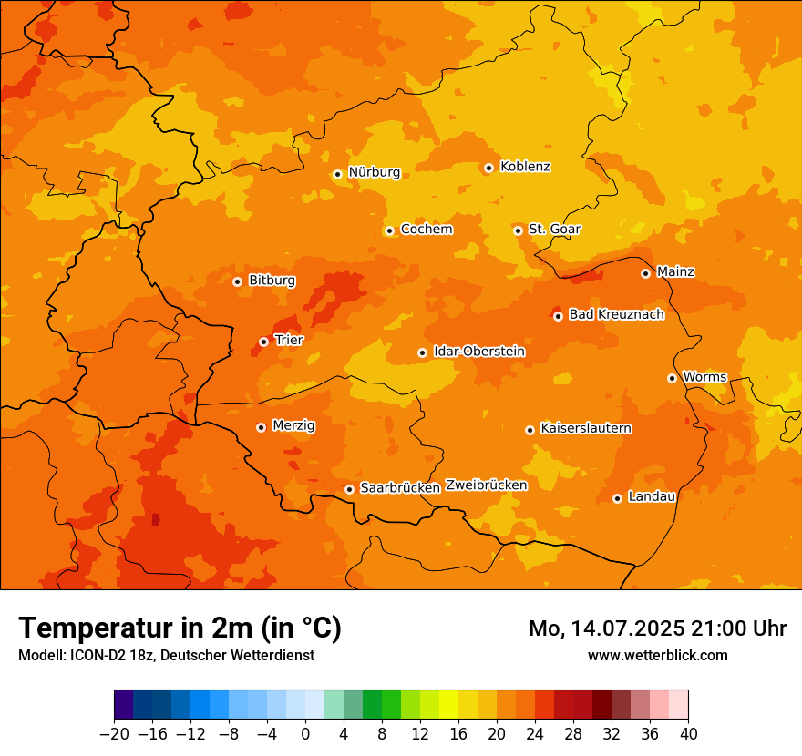 Modellkarten Temperatur