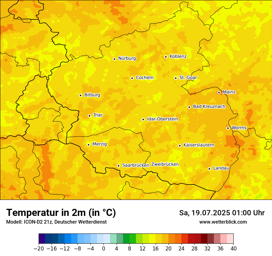 Modellkarten Temperatur