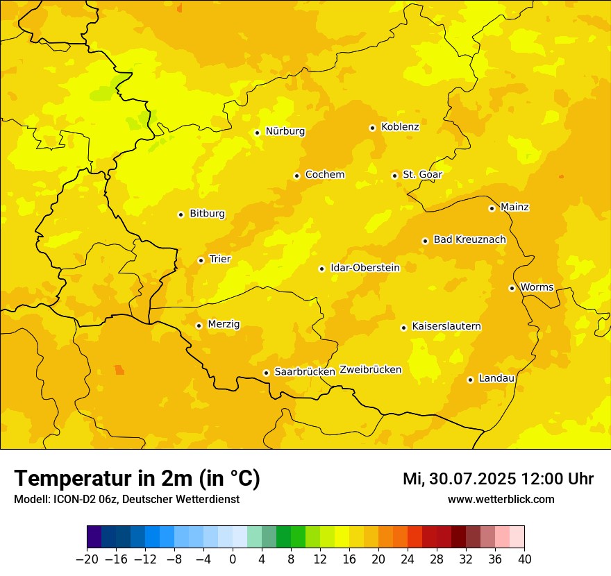 Modellkarten Temperatur