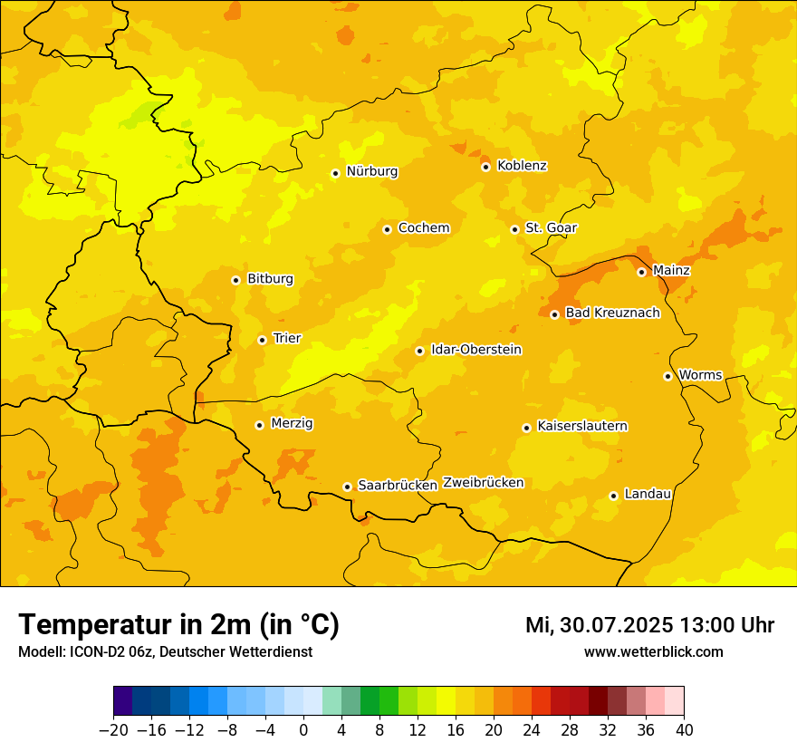 Modellkarten Temperatur