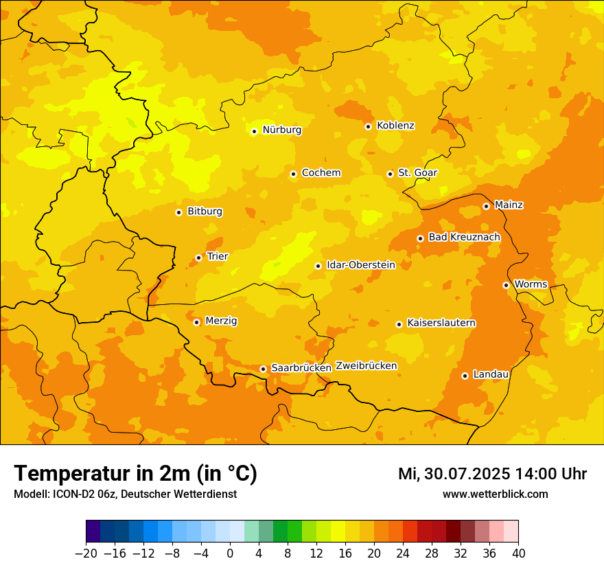 Modellkarten Temperatur