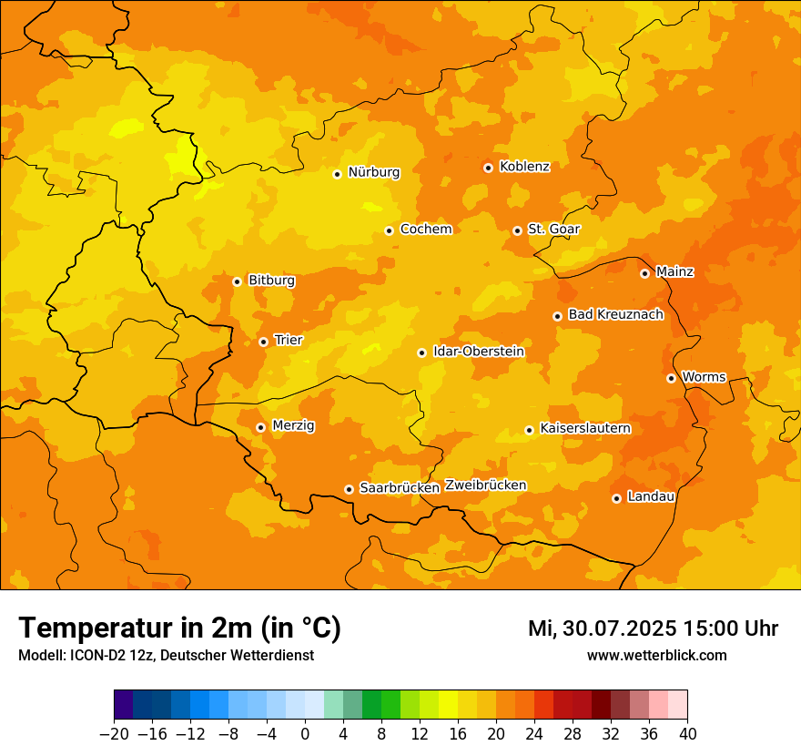 Modellkarten Temperatur