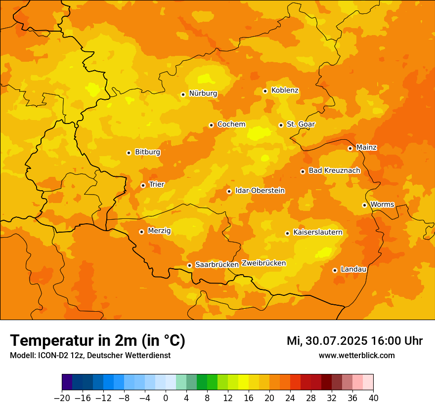Modellkarten Temperatur