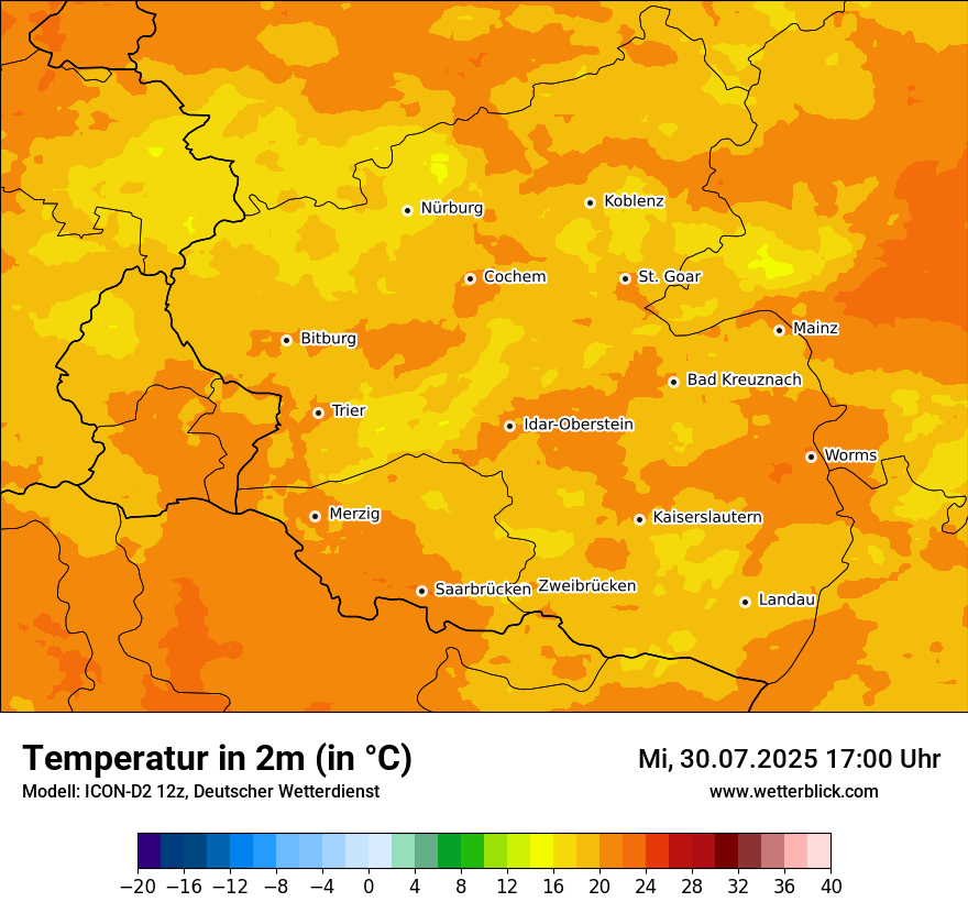 Modellkarten Temperatur
