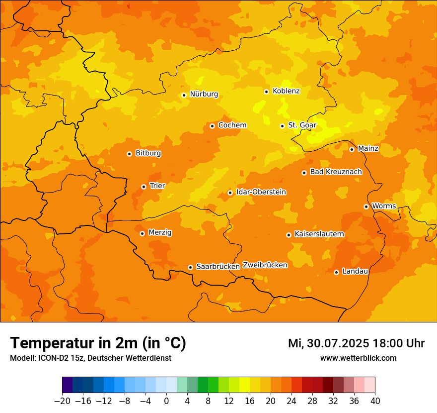 Modellkarten Temperatur