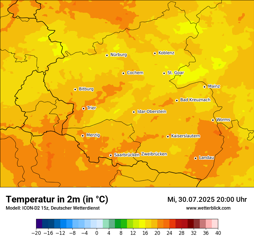 Modellkarten Temperatur