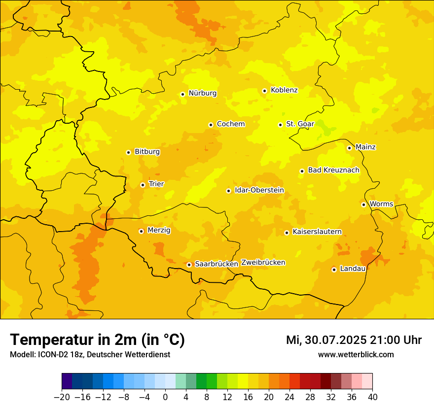 Modellkarten Temperatur