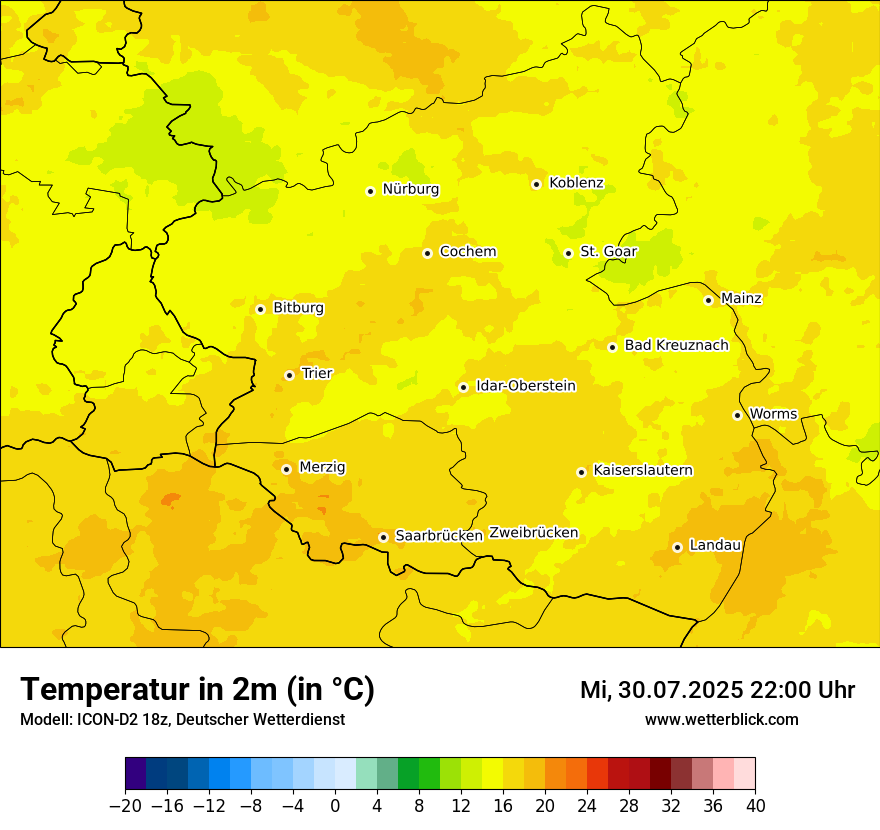 Modellkarten Temperatur