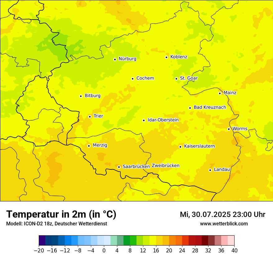 Modellkarten Temperatur