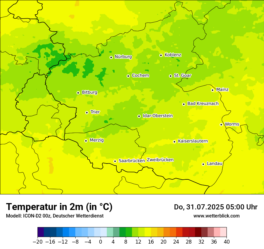 Modellkarten Temperatur