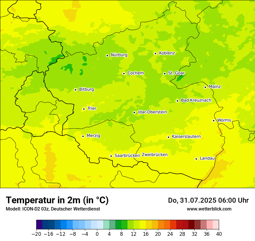 Modellkarten Temperatur