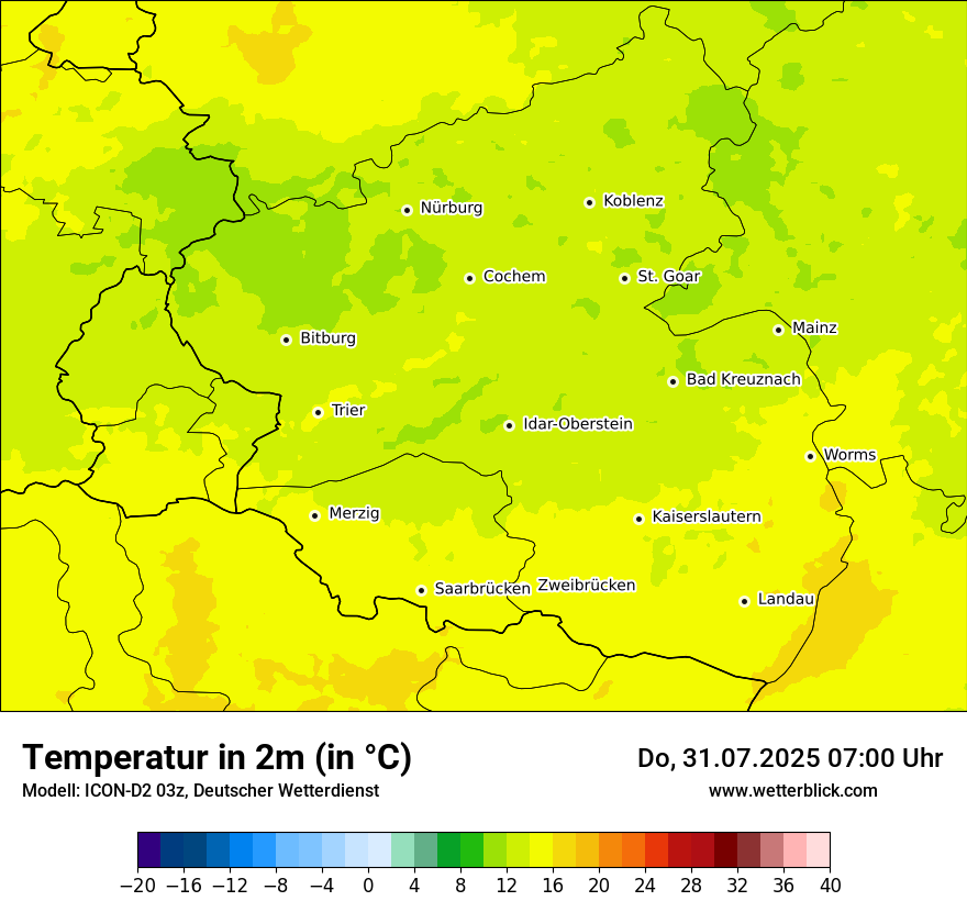 Modellkarten Temperatur