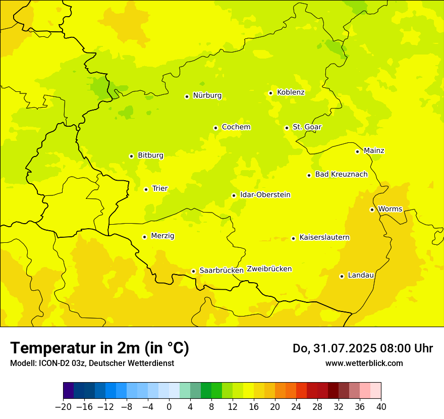 Modellkarten Temperatur