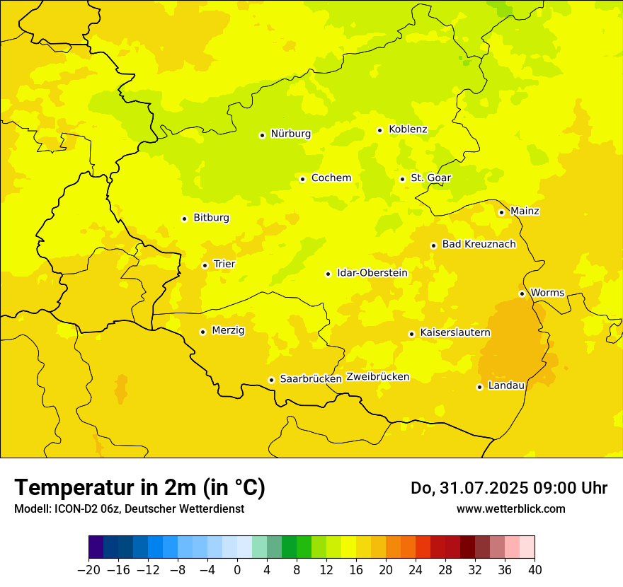 Modellkarten Temperatur