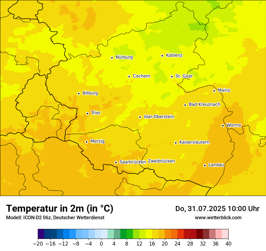 Modellkarten Temperatur