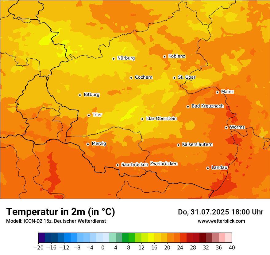 Modellkarten Temperatur