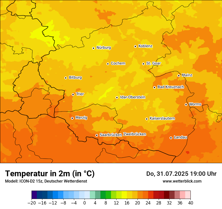 Modellkarten Temperatur