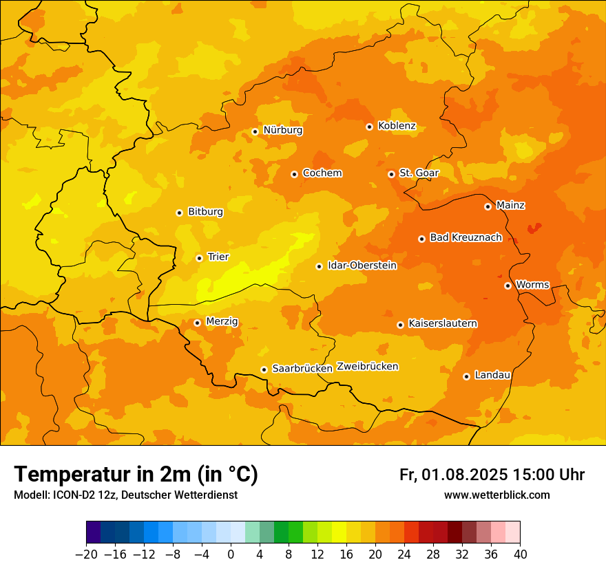 Modellkarten Temperatur