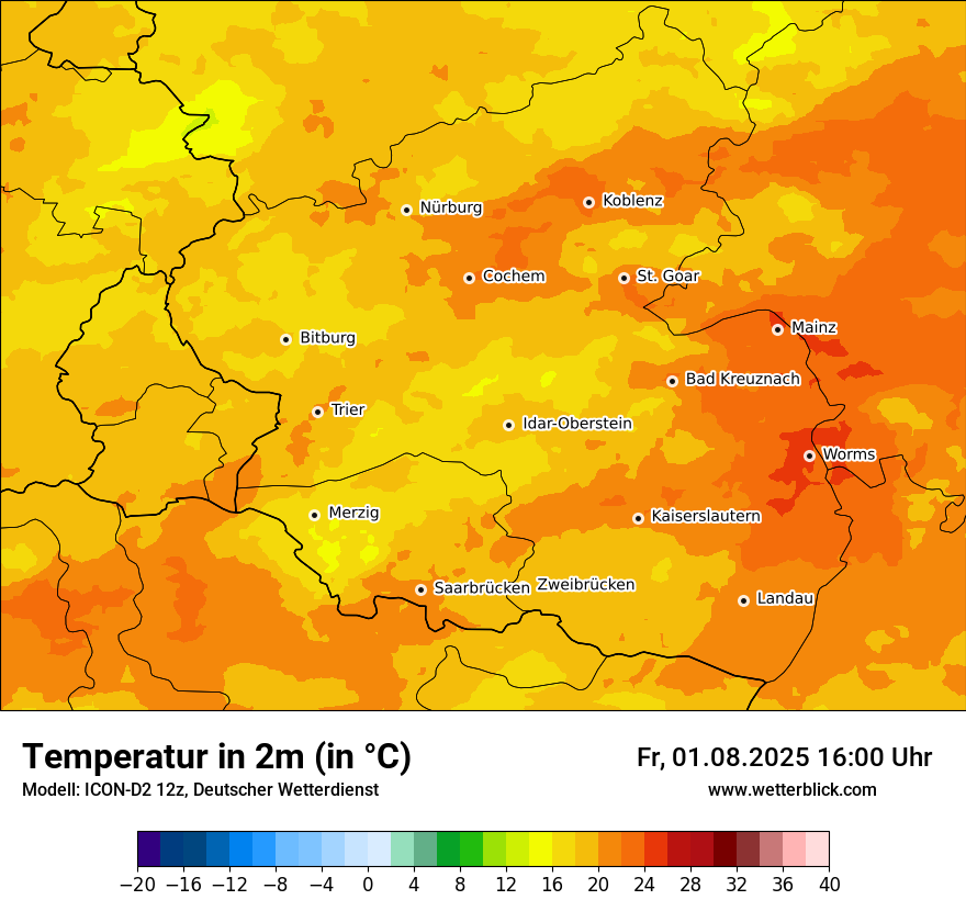 Modellkarten Temperatur