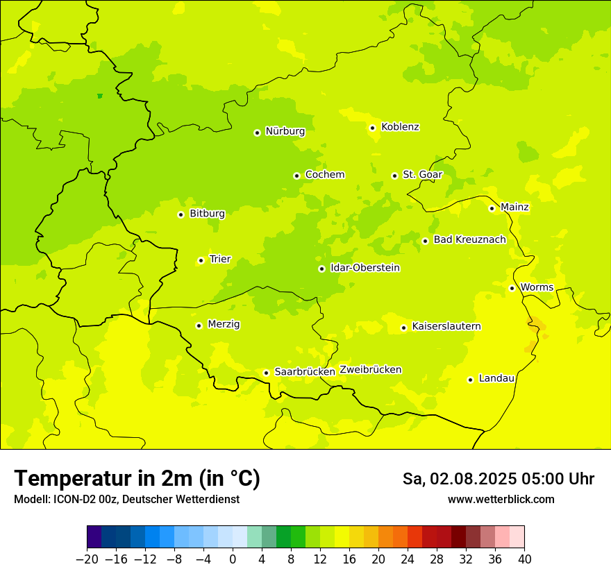 Modellkarten Temperatur