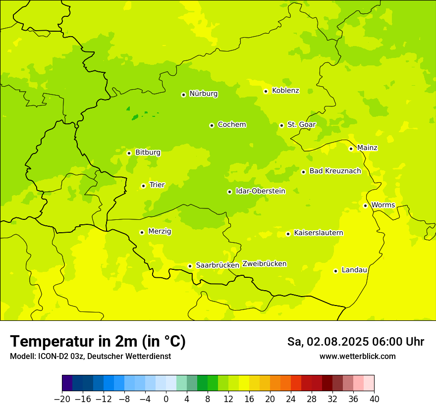 Modellkarten Temperatur