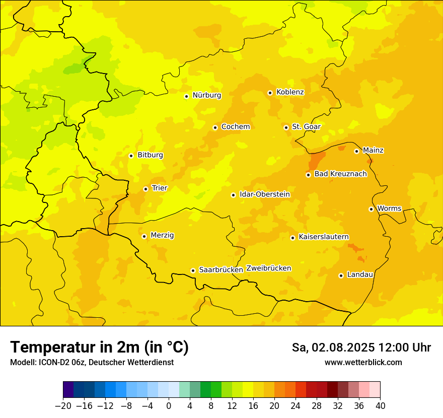 Modellkarten Temperatur