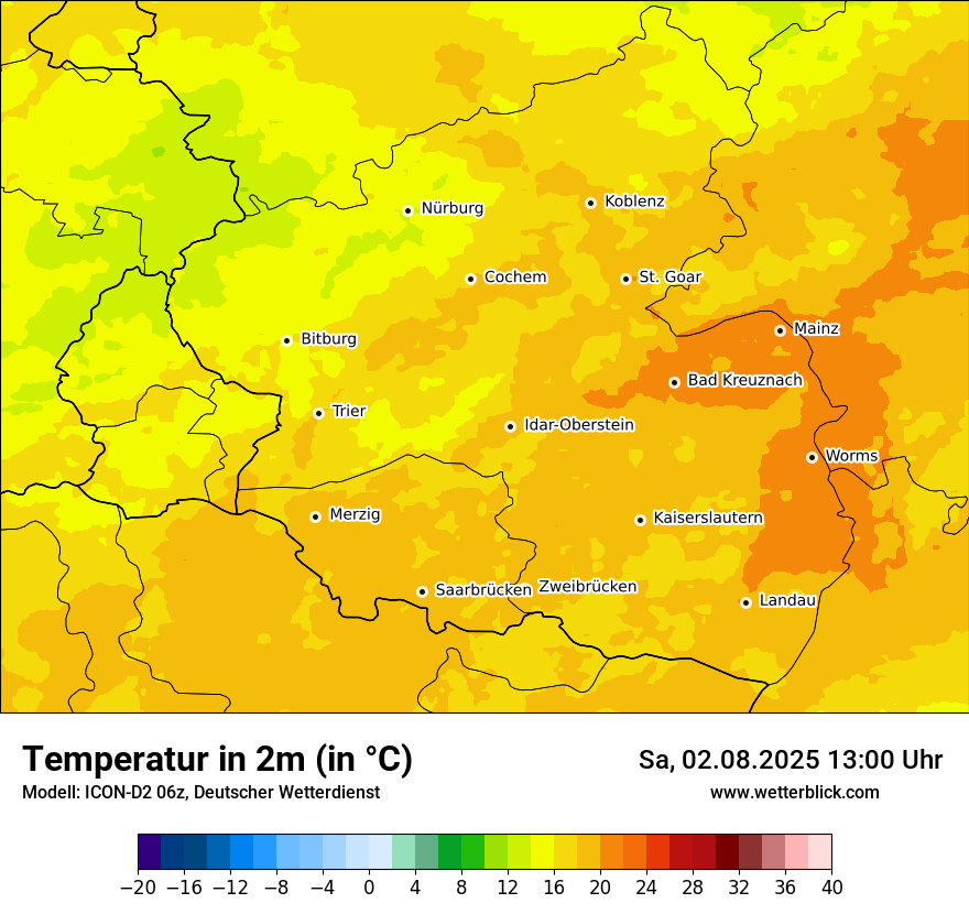Modellkarten Temperatur