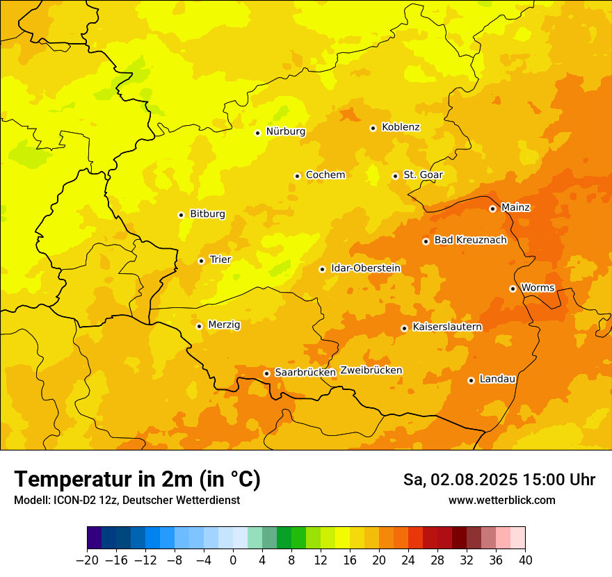 Modellkarten Temperatur