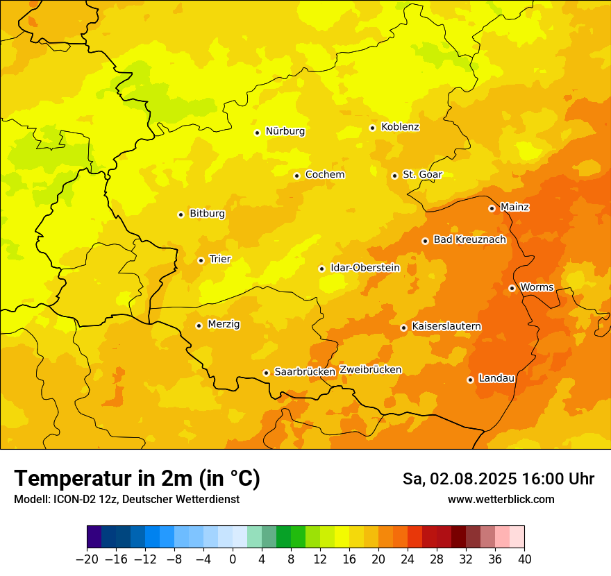 Modellkarten Temperatur