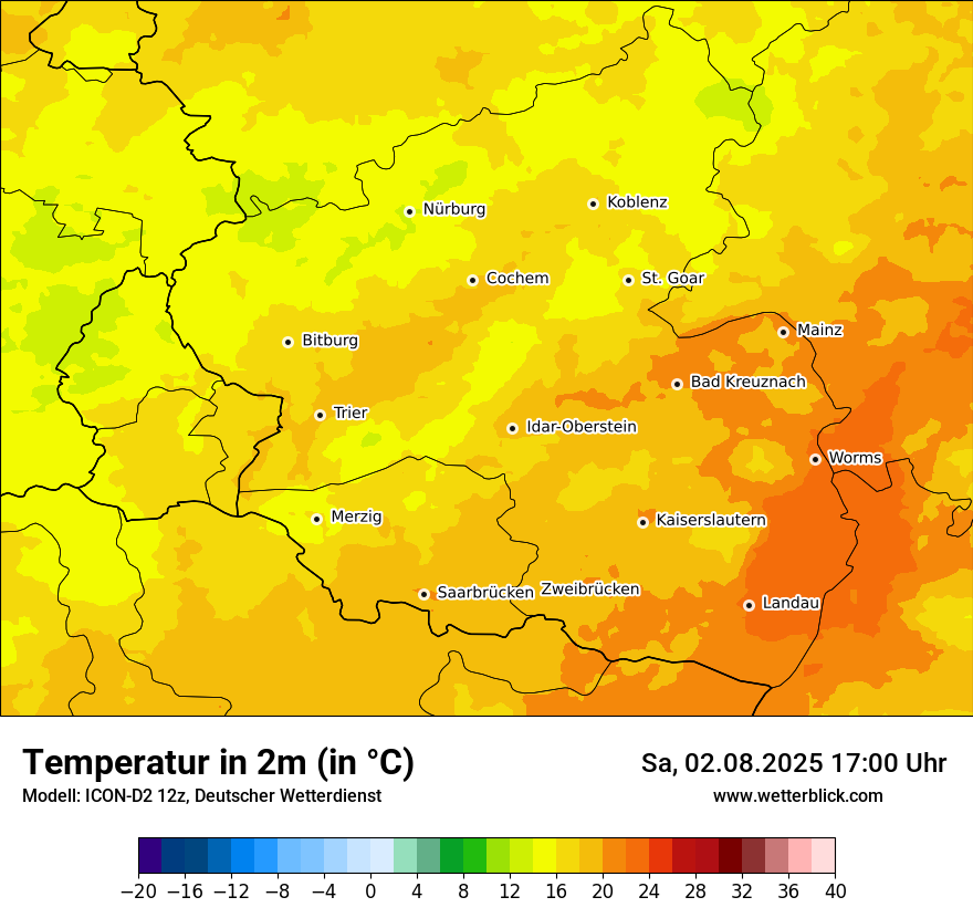 Modellkarten Temperatur