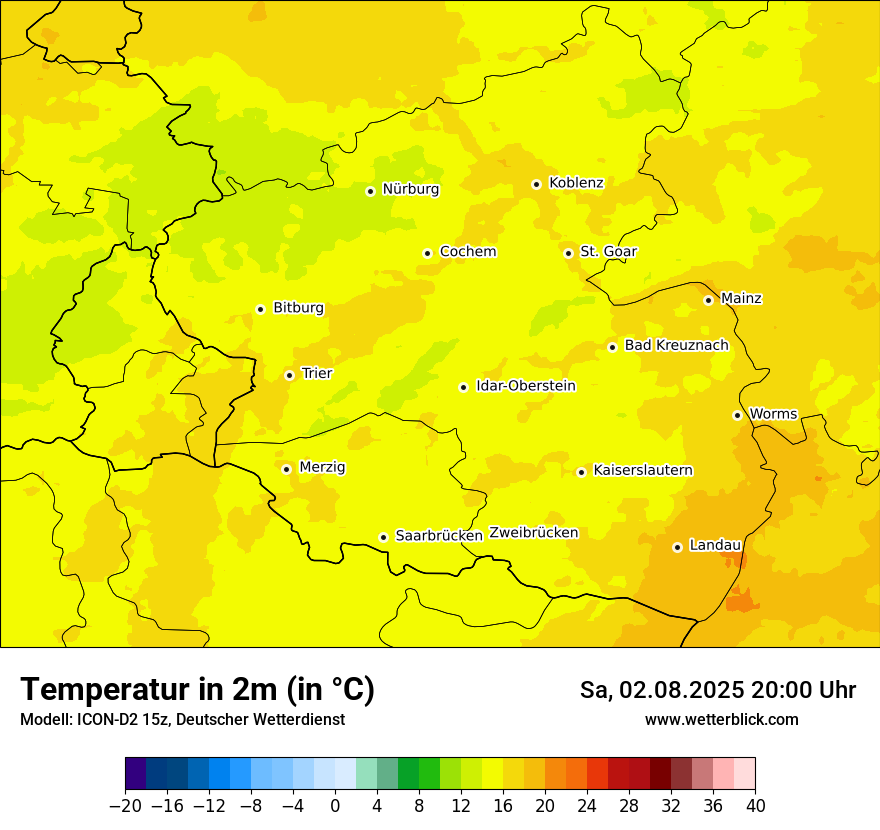 Modellkarten Temperatur