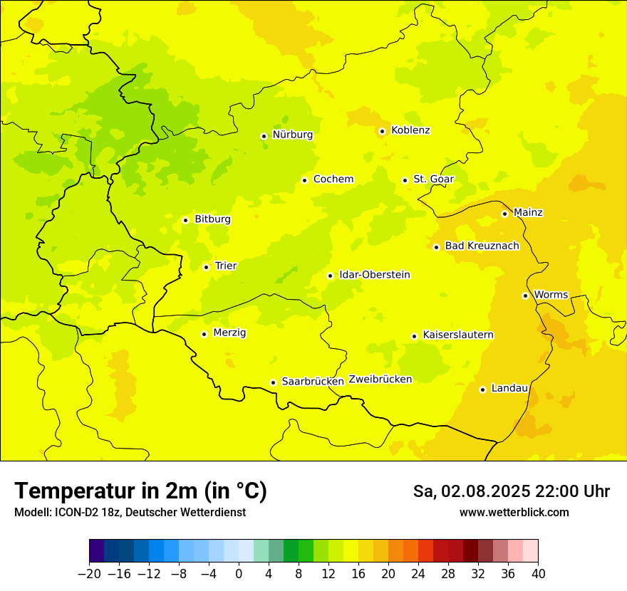 Modellkarten Temperatur