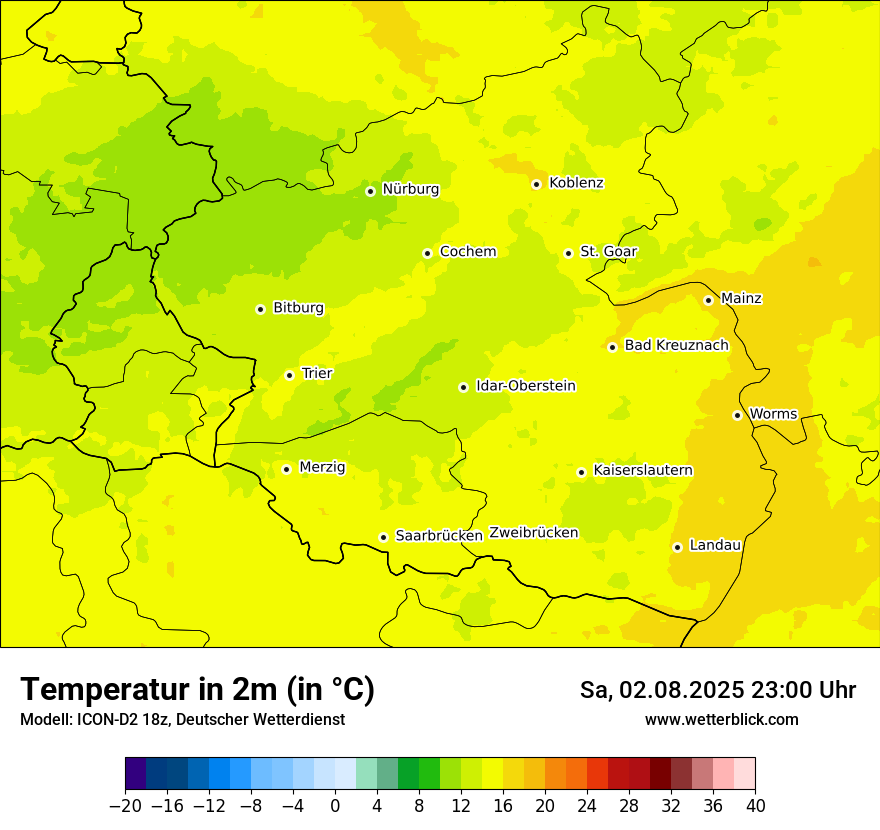 Modellkarten Temperatur