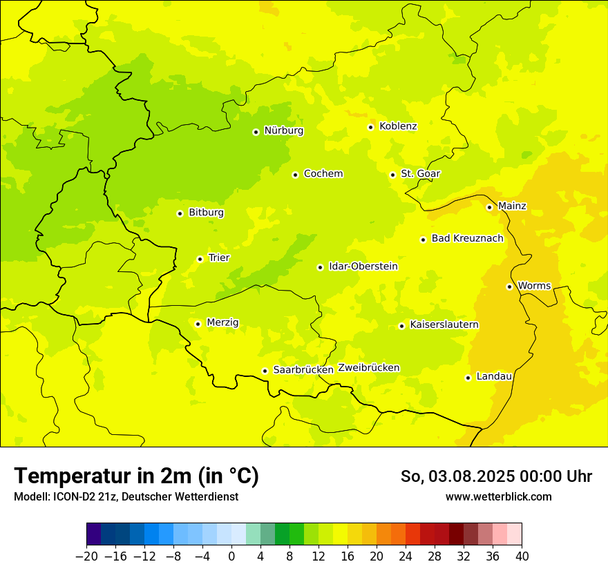 Modellkarten Temperatur