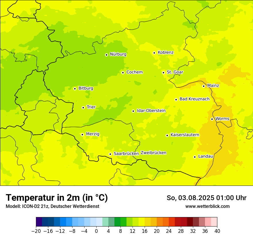 Modellkarten Temperatur