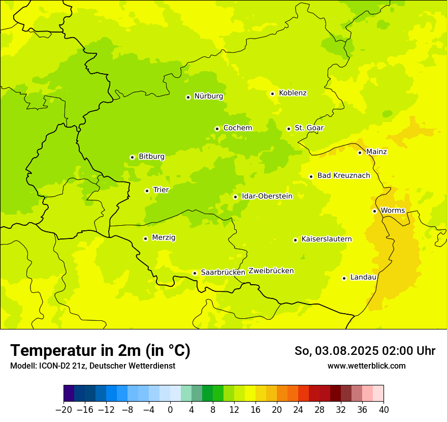 Modellkarten Temperatur