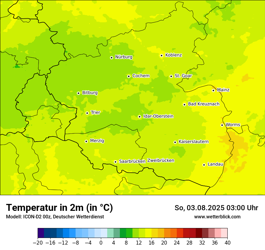 Modellkarten Temperatur