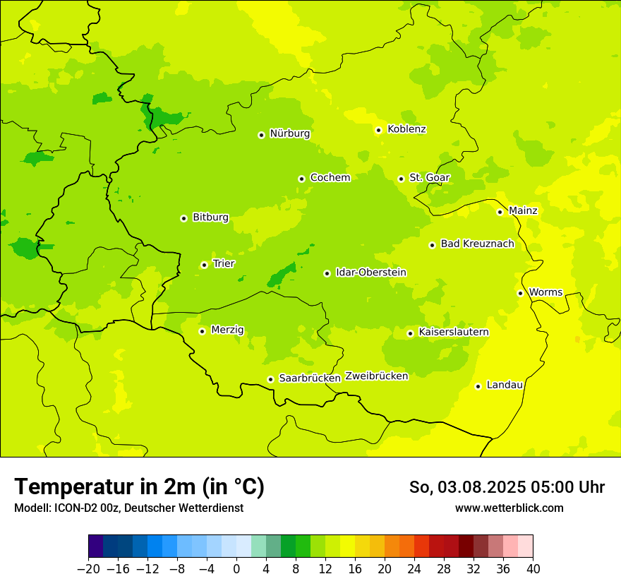 Modellkarten Temperatur