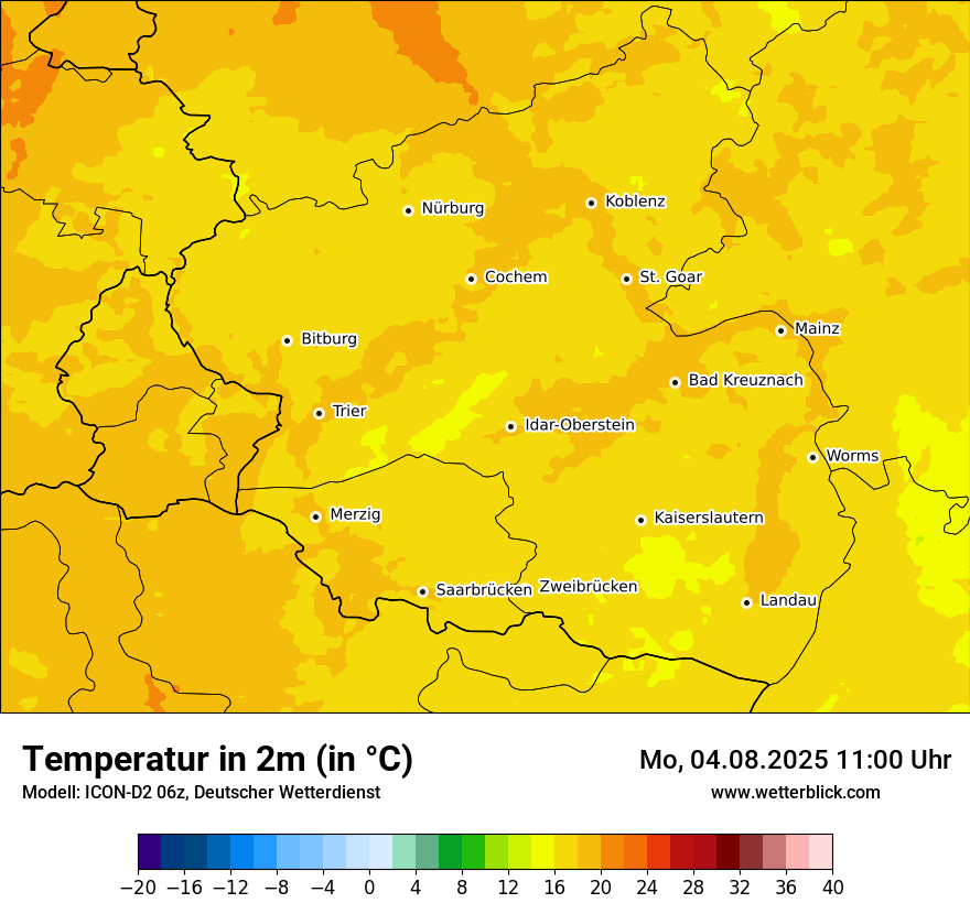 Modellkarten Temperatur